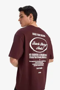 DeFacto 100% Cotton Boxy Fit Printed T-Shirt - Image 2