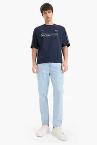 DeFacto 100% Cotton Boxy Fit Printed T-Shirt - Image 5