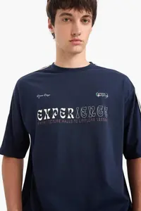 DeFacto 100% Cotton Boxy Fit Printed T-Shirt - Image 7