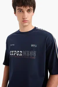 DeFacto 100% Cotton Boxy Fit Printed T-Shirt - Image 8