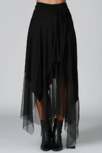 Quincey Women Black wrap Skirt - Image 2
