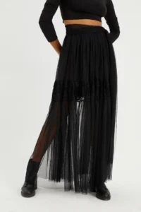 Quincey Tulle -Lace Maxi Shirred Flying Skirt - Image 3