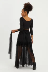 Quincey Tulle -Lace Maxi Shirred Flying Skirt - Image 5