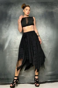 Quincey Tiny Polka Dot Double Layer Tulle Skirt - Image 2