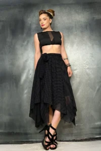 Quincey Tiny Polka Dot Double Layer Tulle Skirt - Image 4
