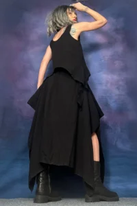 Quincey Bamboo Material Asymmetric Skirt - Image 4