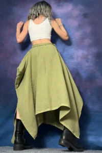 Quincey Bamboo Material Asymmetric Skirt - Image 2