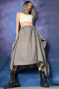 Quincey WAIST Elastic Bamboo Asymmetric Skirt