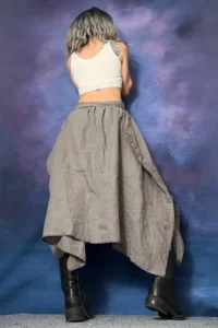 Quincey WAIST Elastic Bamboo Asymmetric Skirt - Image 3