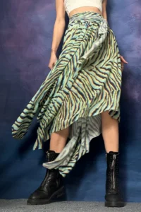 Quincey Patterned Tulle Asymmetric Skirt - Image 2