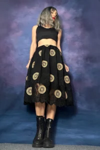Quincey Beige  Lace Black Skirt - Image 2