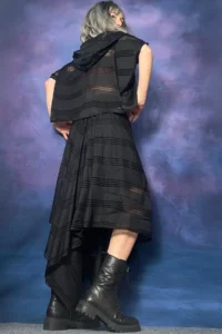 Quincey Striped Black  Lined Skirt - Image 4