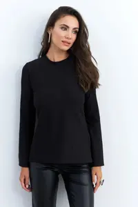 Cool & Sexy Women Black Low-cut back with accessories Blouse - Image 3