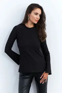 Cool & Sexy Women Black Low-cut back with accessories Blouse - Image 6
