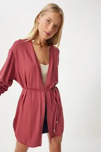 Happiness İstanbul Women Pink Seasonal Knitting Knitwear Cardigan - Image 2
