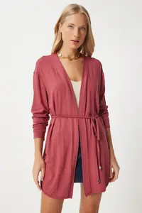 Happiness İstanbul Women Pink Seasonal Knitting Knitwear Cardigan - Image 4