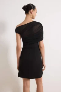 TRENDYOLMİLLA BlackTulle Detailed Weaving Short / Mini Elegant/Evening Dress - Image 4