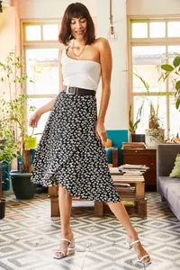 Olalook Women Black Gonca wrap Skirt - Image 2