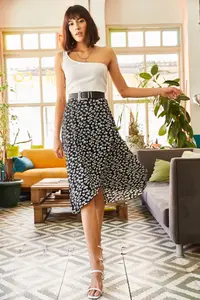 Olalook Women Black Gonca wrap Skirt - Image 3