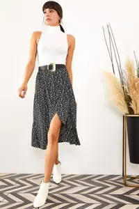 Olalook Women Black wrap Skirt
