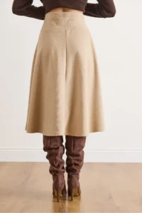 Olalook Women's Beige Belted Thessaloniki Bell Skirt - Image 2