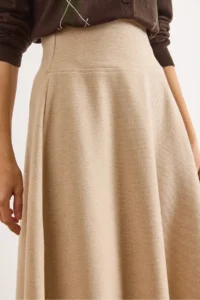 Olalook Women's Beige Belted Thessaloniki Bell Skirt - Image 3