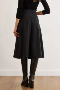 Olalook Women's Dark Anthracite Waist Banded Thessaloniki Bell Skirt - Image 5