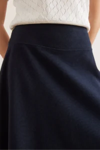 Olalook Women's Navy Blue Waist Banded Thessaloniki Bell Skirt - Image 7