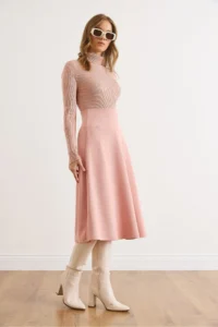Olalook Women's Powder Waist Banded Thessaloniki Bell Skirt - Image 2