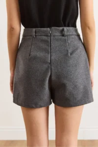 Olalook Women Smoke Gray Zippered Bowl Shorts Skirt - Image 2