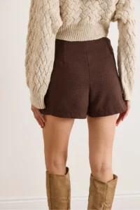 Olalook Women's Bitter Brown Mini Skirt with Hidden Zipper Shorts - Image 5