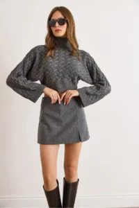 Olalook Women's Smoked Hidden Zipper Mini Skirt with Shorts - Image 5