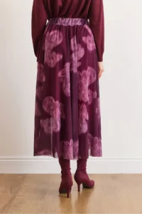 Olalook Women's Purple Shawl Pattern Lined Midi Tulle Skirt - Image 4