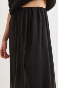 Olalook Women's Black Lined Lace Detailed Long Tulle Skirt - Image 5