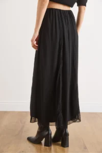 Olalook Women's Black Lined Lace Detailed Long Tulle Skirt - Image 7