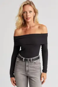 Cool & Sexy Women Black Madonna Collar Blouse