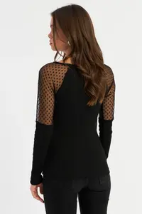 Cool & Sexy Women Black Tulle Detailed Camisole Blouse - Image 5