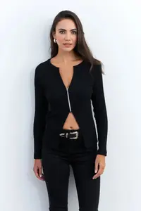 Cool & Sexy Women Black Zippered Camisole Blouse