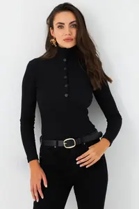 Cool & Sexy Women Black snaps Camisole Blouse - Image 2