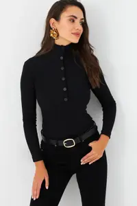 Cool & Sexy Women Black snaps Camisole Blouse - Image 4