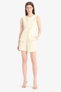 DeFacto High Waist linen blended Shorts - Image 3
