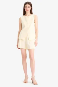 DeFacto High Waist linen blended Shorts - Image 4