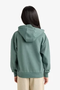 DeFacto Girl's Relax Fit Hooded Basic Plain Sweatshirt - Image 6