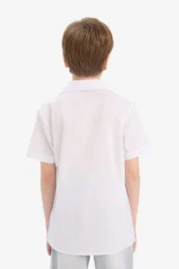 DeFacto Polo Collar Cotton Short Sleeve School Shirt for Boys - Image 6