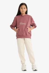 DeFacto Girls' Tracksuit Bottom F0389A8/BG74 BEIGE - Image 3