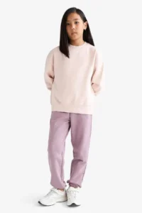 DeFacto Elastic Waist Jogger Dusty Rose Girls' Sweatpants F0389A8/BR347 - Image 3