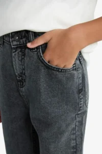 DeFacto Wide Leg Straight Leg Black Boy Jean Trousers F0453A8/NM40 - Image 7