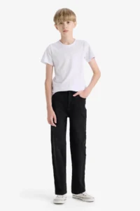 DeFacto Straight Fit Straight Leg Jean Trousers Boy - Image 3