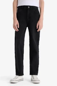 DeFacto Straight Fit Straight Leg Jean Trousers Boy - Image 4