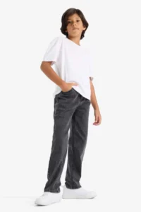DeFacto Straight Fit Straight Leg Jean Trousers Boy - Image 2